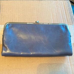 Hobo grey leather Lauren clutch wallet